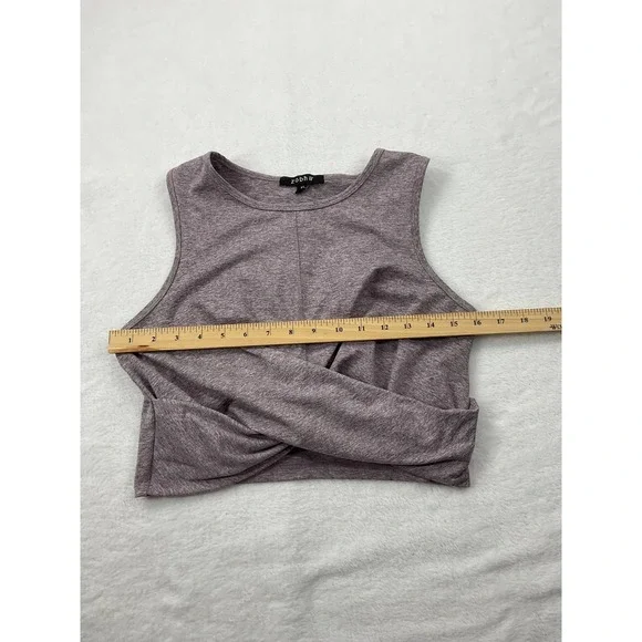 Zobha Melange Twist Crop Top Womens Medium Heather Plum Yoga Athletic Fit Preppy - Picture 6 of 8